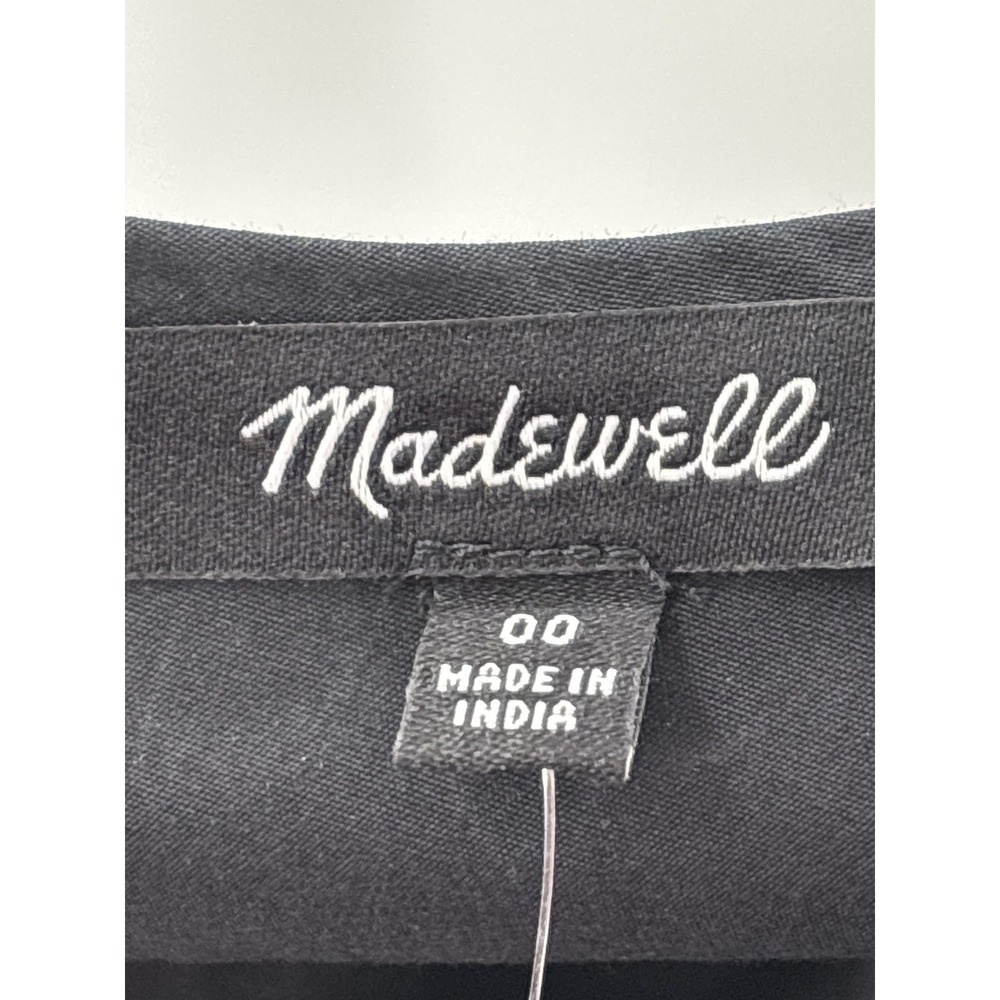 Madewell V-Neck Circle Seamed Maxi Dress True Black Sleeveless Cotton 00 NW050 - Picture 10 of 13